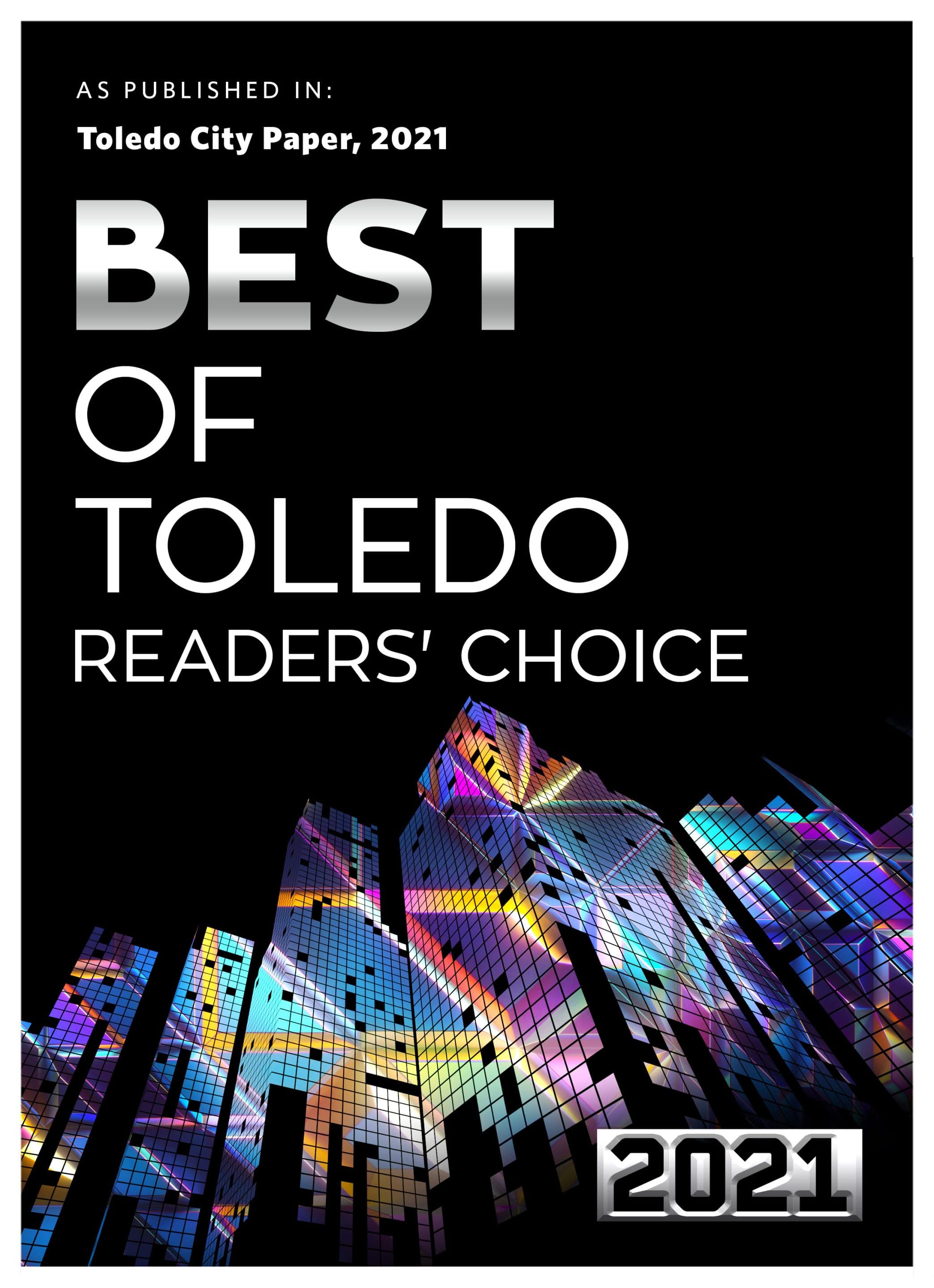 believe dental care was 2021 best dental clinic of toledo reader choice award graphic